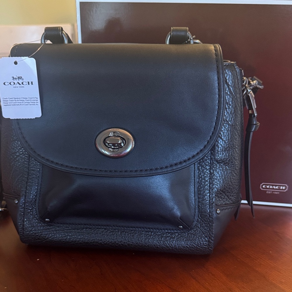 Coach Black Leather Shoulder Bag